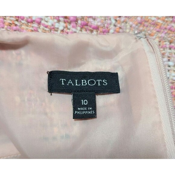 Talbots Tweed Dress Women's 10 Pink Sleeveless Career Professional Sheath - Picture 3 of 9